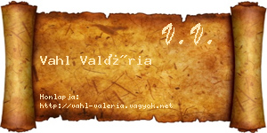 Vahl Valéria névjegykártya