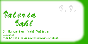 valeria vahl business card