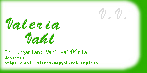 valeria vahl business card